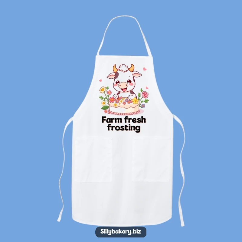 Funny Cow Baking Apron: Hilarious Cartoon Cow Cake Chef Gift