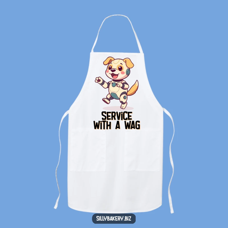 Funny Dog Bot Jigging Apron - Cook Up Smiles with this Hilarious Bot Dancing Kitchen Wear