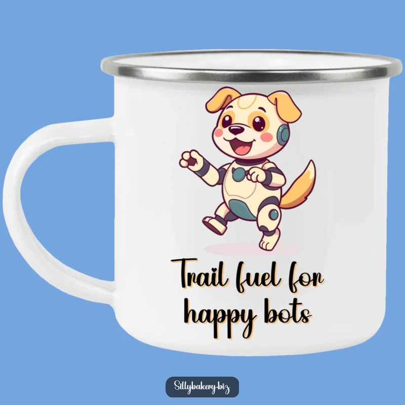 Durable Funny Dog Bot Jigging Camping Mug - Enjoy Your Drink with this Bot Dancing Adventure Mug