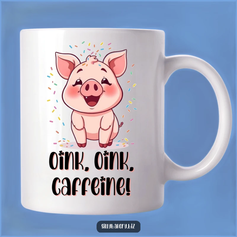 Funny Pig Sprinkle Mug: Joyful Cartoon Pig Baking Gift for Sweet Lovers