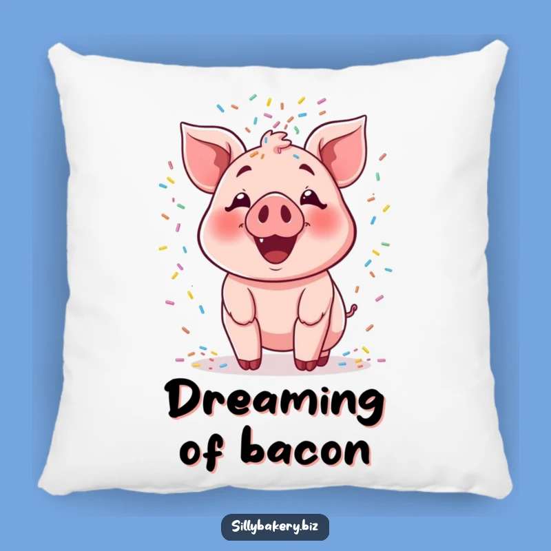 Funny Pig Sprinkle Pillow: Cozy Cartoon Pig Baking Accent Pillow Gift