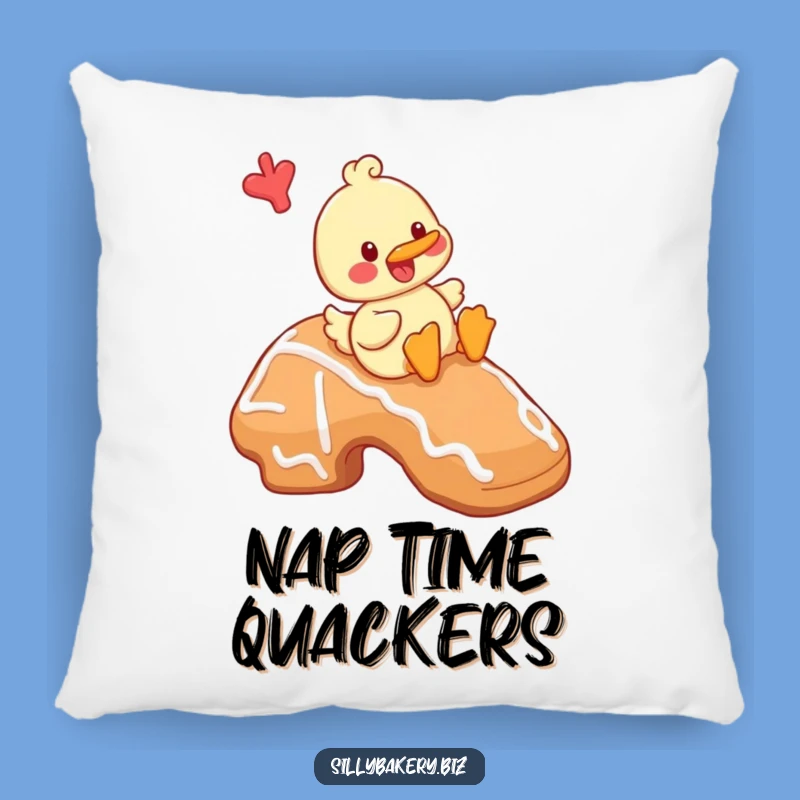 Funny Duck Cookie Pillow: Cozy Cartoon Duck Baking Accent Pillow Gift