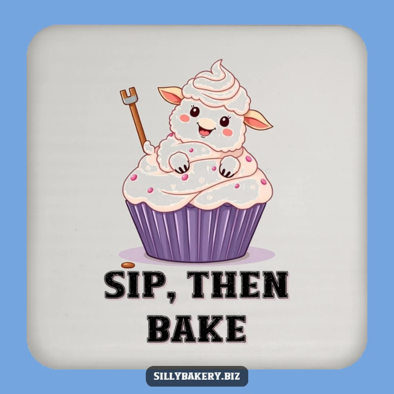 Funny Sheep Frosting Coaster: Hilarious Cartoon Sheep Baking Drink Protector Gift