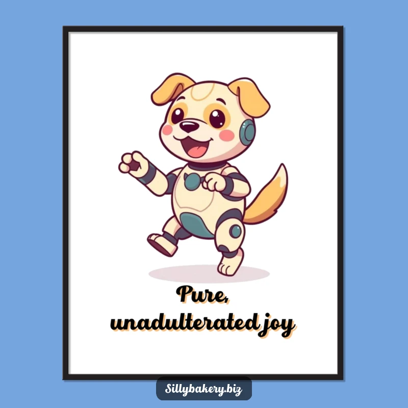 Funny Dog Bot Jigging Poster - Brighten Your Walls with this Hilarious Bot Dancing Art