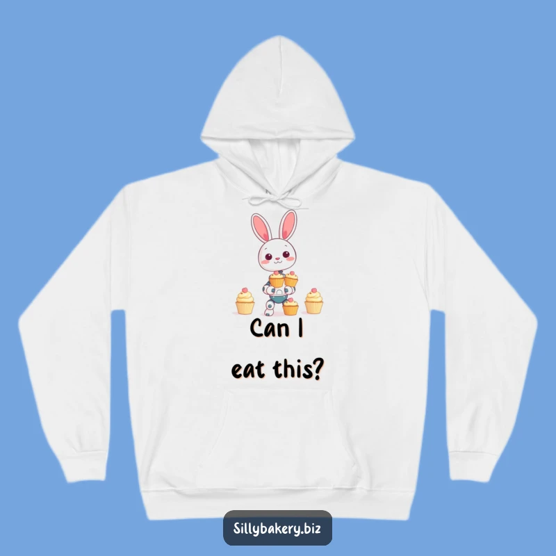 Cozy Funny Bunny Bot Cupcake Hoodie - Stay Warm and Sweet with this Hilarious Bot Sweatshirt