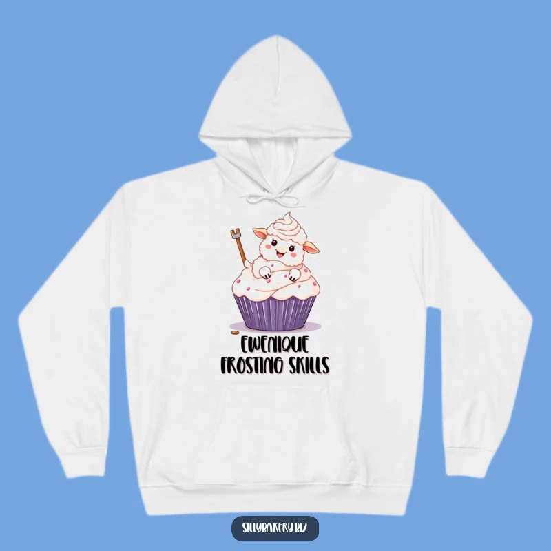 Funny Sheep Frosting Hoodie: Cozy Cartoon Sheep Baking Sweatshirt Gift