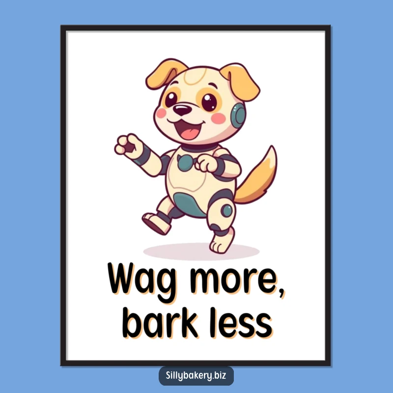 Free Printable Dog Bot Wall Art: Funny Jiggling Robot Art Downloadable for Joyful Home Decor