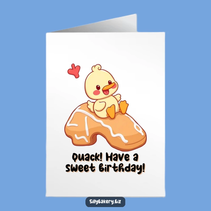 Free Printable Birthday Card: Duck's Gingerbread Slide, Fun Downloadable Gift