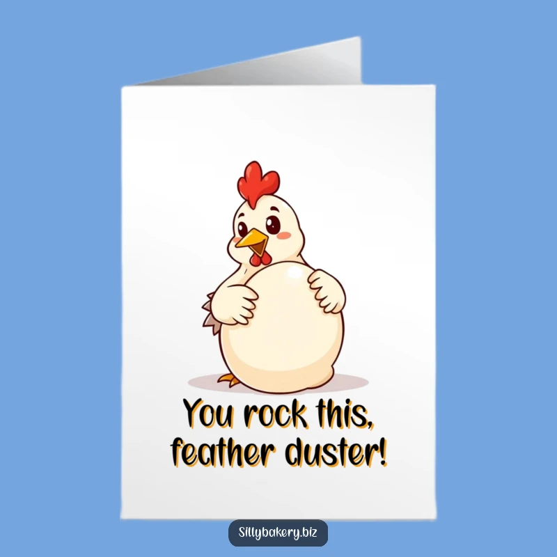 Free Printable Congrats Card: Chicken's Baking Triumph, Downloadable Joy