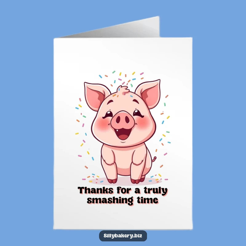 Free Printable Thank You Card: Pig's Sprinkle Gratitude, Sweet Download