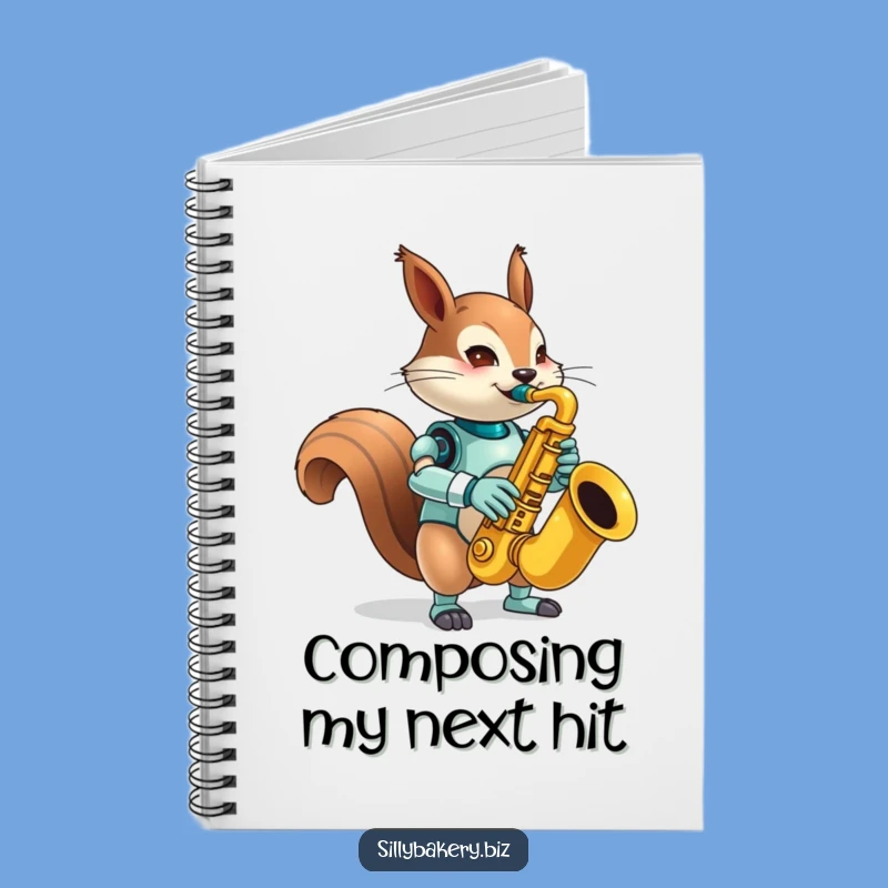 Funny Squirrel Bot Sax Notebook - Jot Down Melodies and Mischievous Ideas