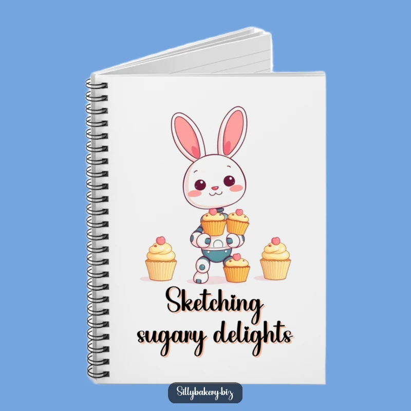 Funny Bunny Bot Cupcake Notebook - Jot Down Sweet and Hilarious Ideas