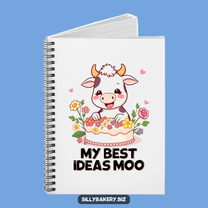 Funny Cow Cake Notebook: Hilarious Cartoon Cow Baking Journal Gift