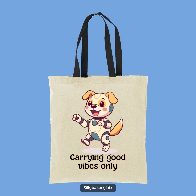 Funny Dog Bot Jigging Tote Bag - Carry Your Laughs with this Hilarious Bot Dancing Bag