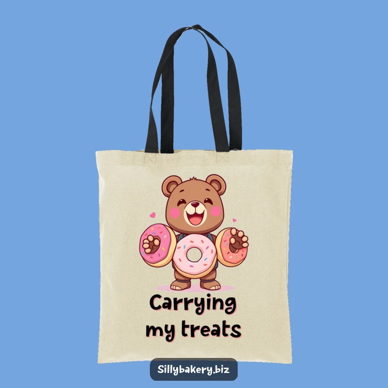 Funny Bear Bot Tote Bag - Carry Your Sweet Delights